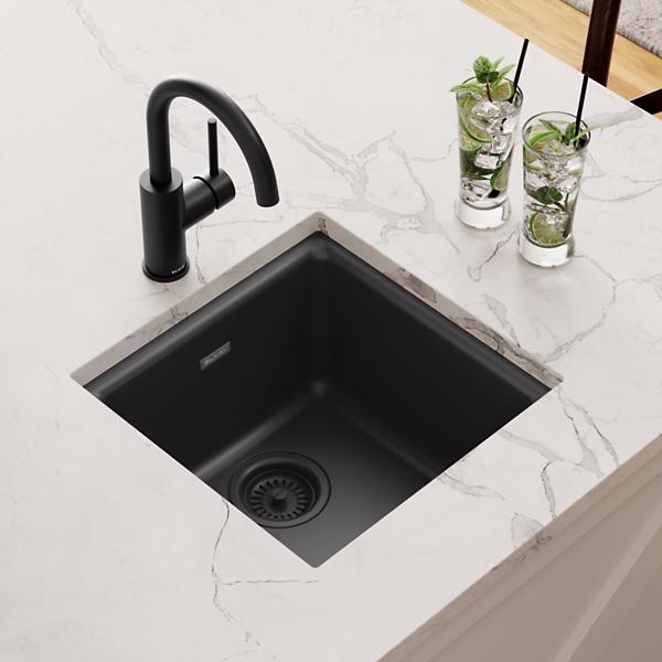 Elkay ELG1616 Quartz Classic® 15-3/4" x 15-3/4" x 7-11/16" Single Bowl Dual Mount Bar Sink