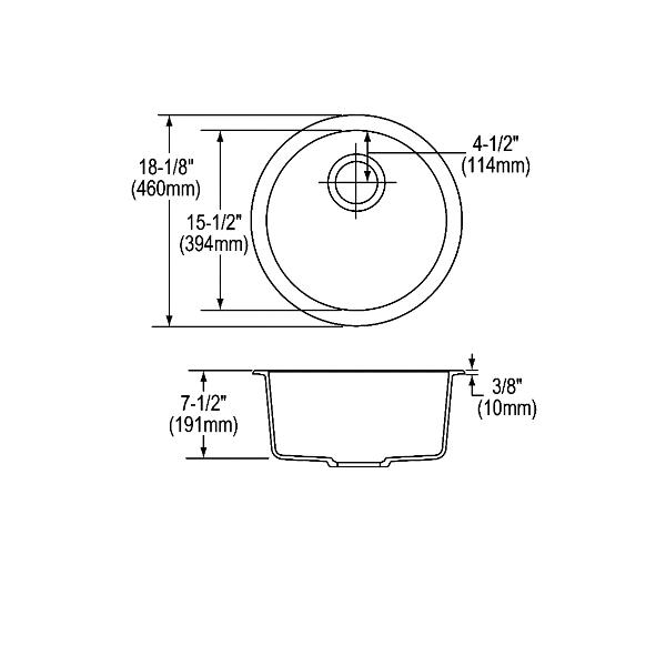 Elkay ELG16FB Quartz Classic® 18-1/8" x 18-1/8" x 7-1/2" Single Bowl Dual Mount Bar Sink