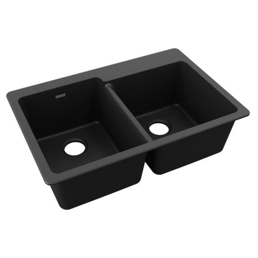 Elkay ELG250R Quartz Classic® 33" x 22" x 9-1/2" Offset Double Bowl Drop-in Sink