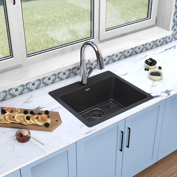 Elkay ELG2522FLC Quartz Classic® 25" x 22" x 9-1/2" Single Bowl Drop-in Sink Kit with Filtered Faucet