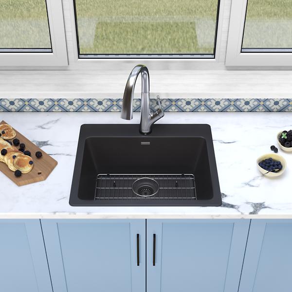 Elkay ELG2522FLC Quartz Classic® 25" x 22" x 9-1/2" Single Bowl Drop-in Sink Kit with Filtered Faucet