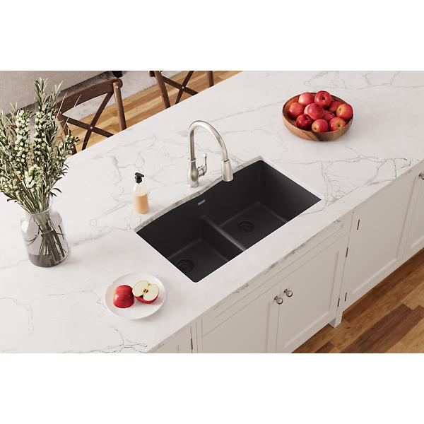 Elkay ELGDULB3322 Quartz Classic® 33" x 19" x 10" Equal Double Bowl Undermount Sink with Aqua Divide