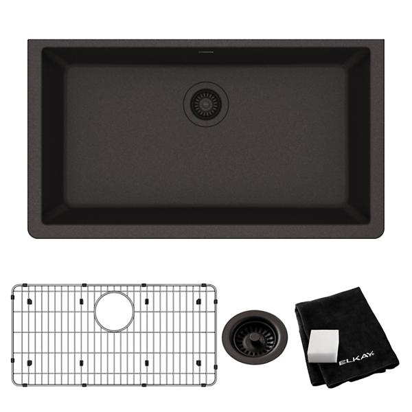 Elkay ELGRU13322C Quartz Classic® 33" x 18-7/16" x 9-7/16" Single Bowl Undermount Sink Kit