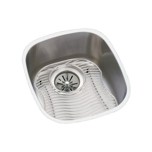 Elkay ELUH1113DBG Lustertone® Classic Stainless Steel 14-1/4" x 15-3/4" x 5-15/16" Single Bowl Undermount Sink Kit