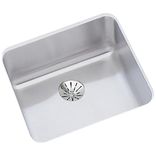 Elkay ELUH1212PD Lustertone® Classic Stainless Steel 14-1/2" x 14-1/2" x 7" Single Bowl Undermount Sink with Perfect Drain®