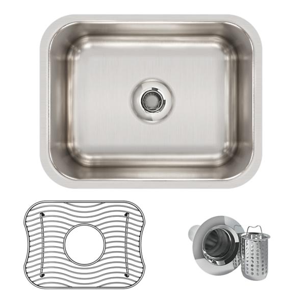 Elkay ELUH129DBG Lustertone® Classic Stainless Steel 14-1/2" x 11-3/4" x 7" Single Bowl Undermount Bar Sink Kit