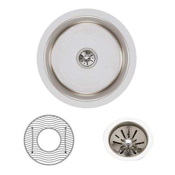 Elkay ELUH12FBDBG Lustertone® Classic Stainless Steel 14-3/8" x 14-3/8" x 6" Single Bowl Undermount Sink Kit