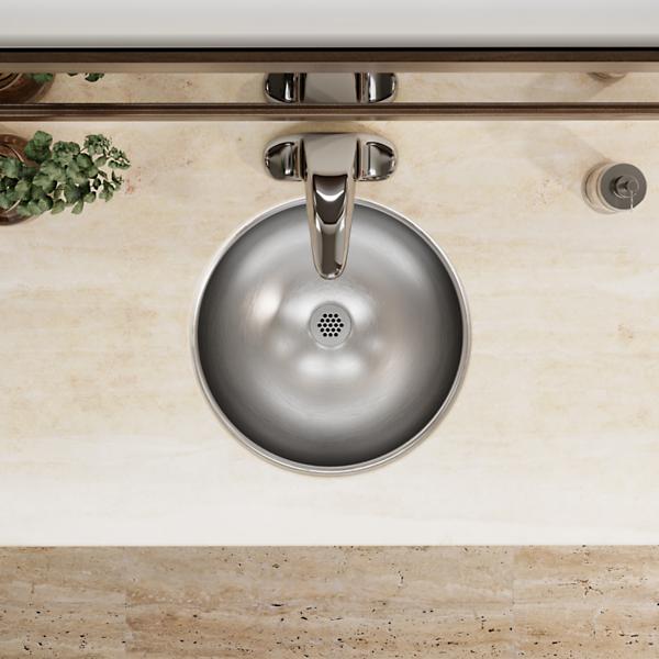 Elkay ELUH12LV Asana Stainless Steel 14-3/8" x 14-3/8" x 6" Single Bowl Undermount Bathroom Sink with Overflow