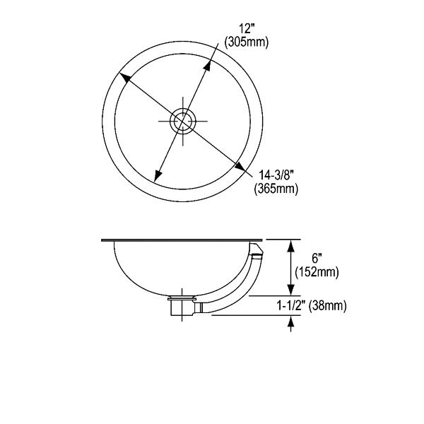 Elkay ELUH12LV-CU CuVerro® antimicrobial copper 14-3/8" x 14-3/8" x 6" Single Bowl Undermount Bathroom Sink