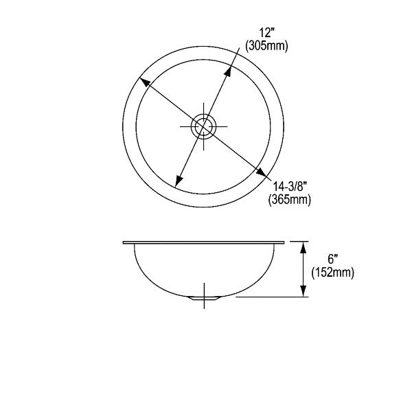 Elkay ELUH12-CU CuVerro Antimicrobial Copper 14-3/8" x 14-3/8" x 6" Single Bowl Undermount Bathroom Sink