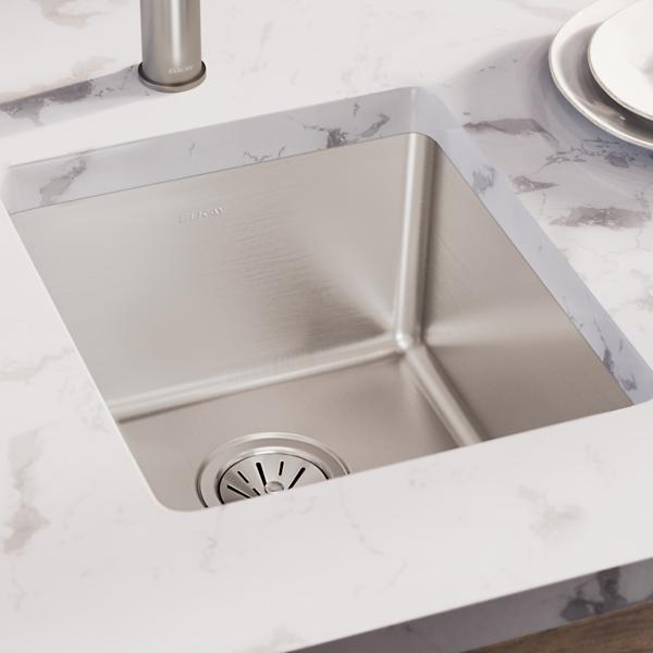 Elkay ELUH1316T Lustertone Iconix® 18 Gauge Stainless Steel 16" x 18-1/2" x 8" Single Bowl Undermount Sink