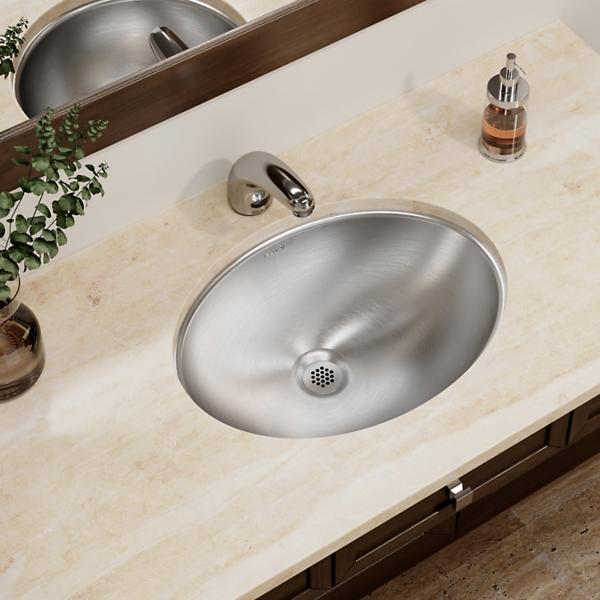 Elkay ELUH1511 Asana® Stainless Steel 18" x 14" x 6" Single Bowl Undermount Bathroom Sink