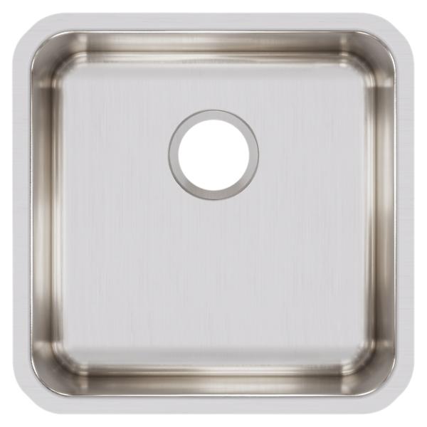 Elkay ELUH1616 Lustertone Classic Stainless Steel, 18-1/2" x 18-1/2" x 7-7/8" Single Bowl Undermount Sink