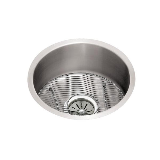 Elkay ELUH16FBDBG Lustertone® Classic Stainless Steel 18-3/8" x 18-3/8" x 8" Single Bowl Undermount Sink Kit