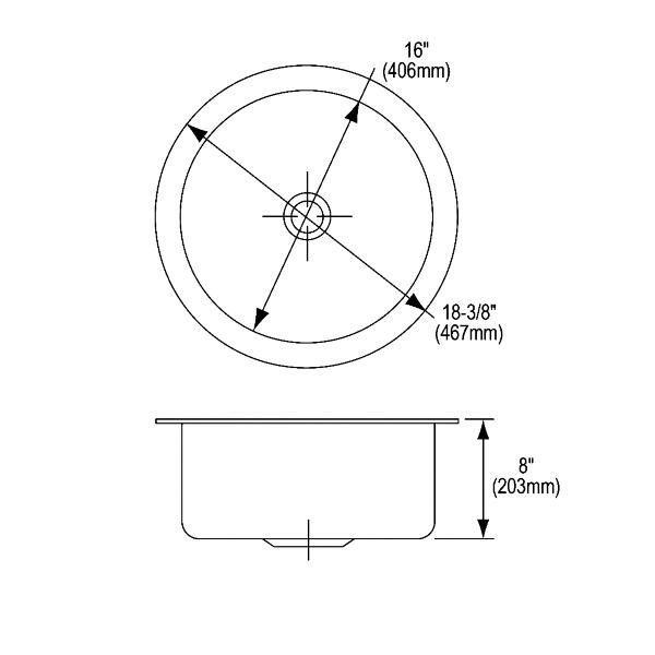 Elkay ELUH16FB Lustertone® Classic Stainless Steel 18-3/8" x 18-3/8" x 8" Single Bowl Undermount Sink