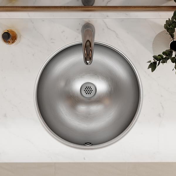 Elkay ELUH16LV Asana Stainless Steel 18-3/8" x 18-3/8" x 8" Single Bowl Undermount Bathroom Sink with Overflow