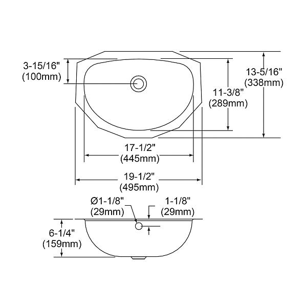 Elkay ELUH1811 Asana® Stainless Steel 19-1/2" x 13-5/16" x 6-1/4" Single Bowl Undermount Bathroom Sink