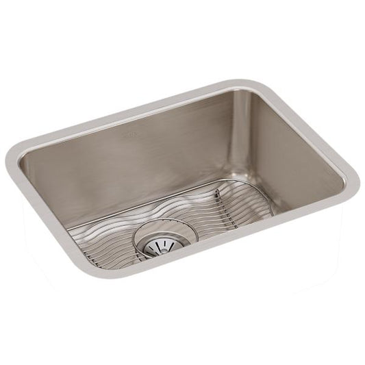 Elkay ELUH211510DBG Lustertone® Classic Stainless Steel 23-1/2" x 18-1/4" x 10" Single Bowl Undermount Sink Kit