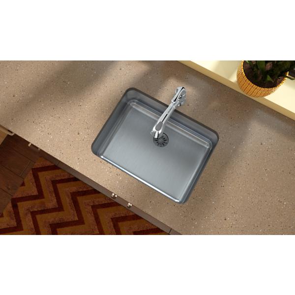 Elkay ELUH2115PD Lustertone® Classic Stainless Steel, 23-1/2" x 18-1/4" x 7-1/2" Single Bowl Undermount Sink with Perfect Drain®