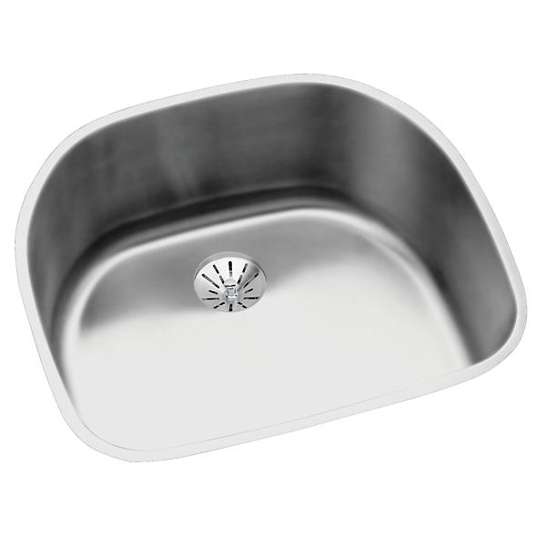 Elkay ELUH211810PD Lustertone® Classic Stainless Steel 23-5/8" x 21-1/4" x 10" Single Bowl Undermount Sink with Perfect Drain®