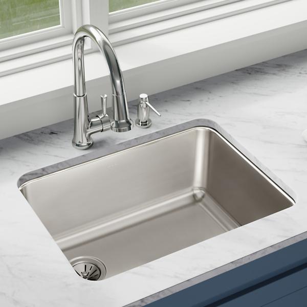 Elkay ELUH231710L Lustertone® Classic Stainless Steel 25-1/2" x 19-1/4" x 10" Single Bowl Undermount Sink with Left Drain