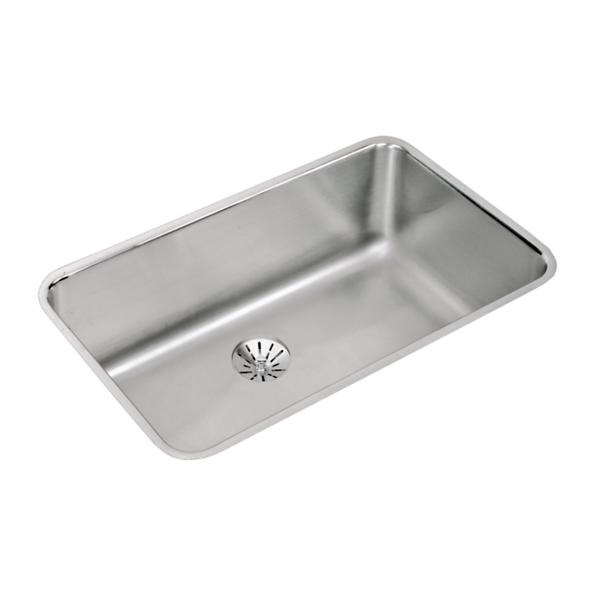 Elkay ELUH281610PDBG Lustertone® Classic Stainless Steel 30-1/2" x 18-1/2" x 10" Single Bowl Undermount Sink Kit with Perfect Drain®