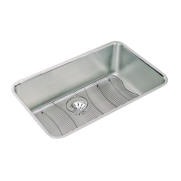 Elkay ELUH281610PDBG Lustertone® Classic Stainless Steel 30-1/2" x 18-1/2" x 10" Single Bowl Undermount Sink Kit with Perfect Drain®