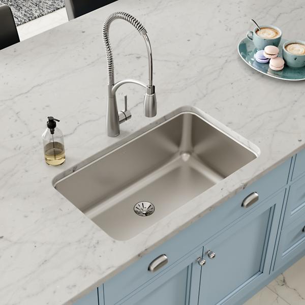 Elkay ELUH281610PD Lustertone® Classic Stainless Steel 30-1/2" x 18-1/2" x 10" Single Bowl Undermount Sink with Perfect Drain®