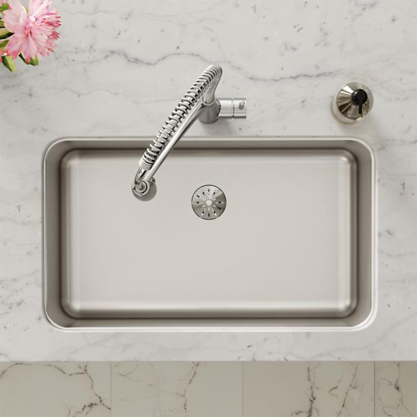 Elkay ELUH281610PD Lustertone® Classic Stainless Steel 30-1/2" x 18-1/2" x 10" Single Bowl Undermount Sink with Perfect Drain®