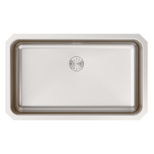 Elkay ELUH281610PD Lustertone® Classic Stainless Steel 30-1/2" x 18-1/2" x 10" Single Bowl Undermount Sink with Perfect Drain®