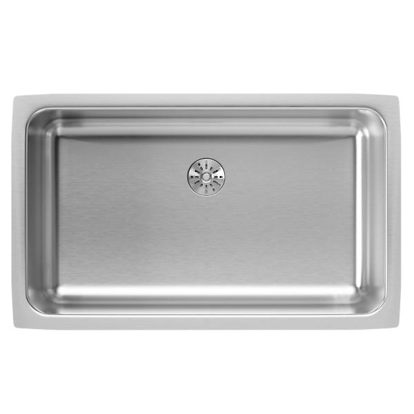 Elkay ELUH2816PD Lustertone® Classic Stainless Steel, 30-1/2" x 18-1/2" x 7-1/2" Single Bowl Undermount Sink with Perfect Drain®