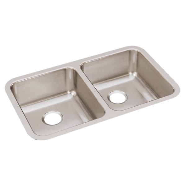 Elkay ELUH3118 Lustertone® Classic Stainless Steel, 30-3/4" x 18-1/2" x 7-7/8" Equal Double Bowl Undermount Sink