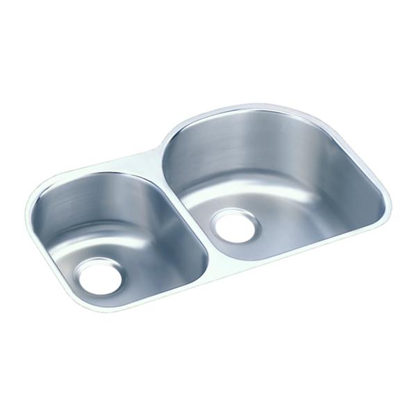 Elkay ELUH311910LDBG Lustertone® Classic Stainless Steel 31-1/4" x 20" x 10" Offset 40/60 Double Bowl Undermount Sink Kit