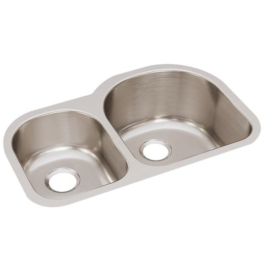 Elkay ELUH311910L Lustertone® Classic Stainless Steel 31-1/4" x 20" x 10" Offset 40/60 Double Bowl Undermount Sink