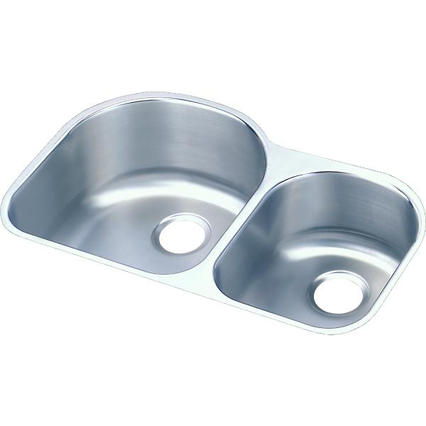 Elkay ELUH311910RDBG Lustertone® Classic Stainless Steel 31-1/4" x 20" x 10" Offset 60/40 Double Bowl Undermount Sink Kit