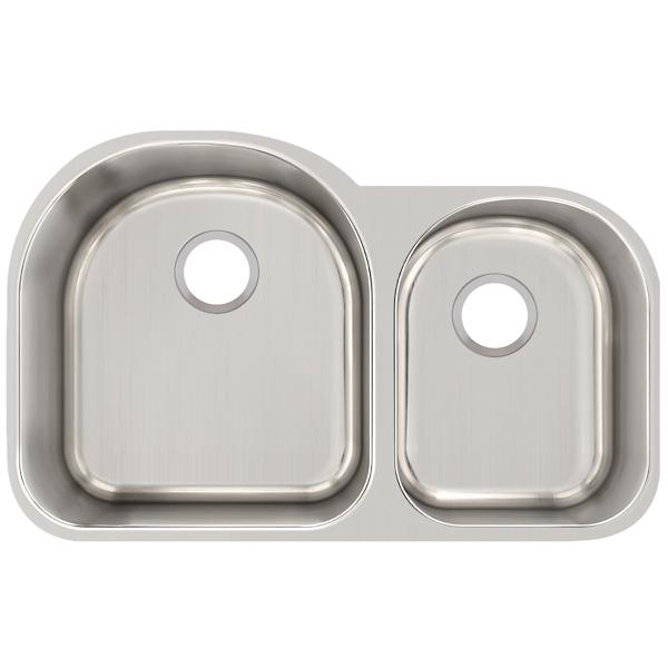 Elkay ELUH311910R Lustertone® Classic Stainless Steel 31-1/4" x 20" x 10" Offset 60/40 Double Bowl Undermount Sink