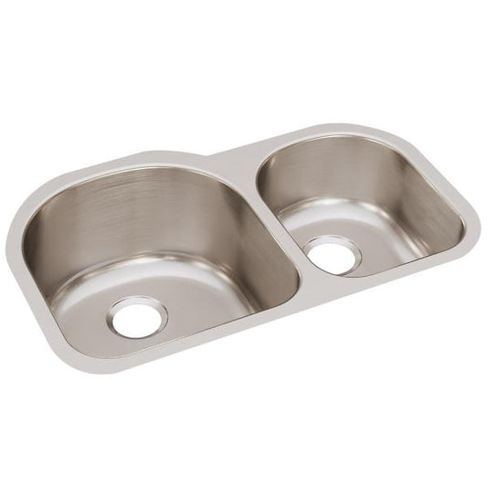 Elkay ELUH311910R Lustertone® Classic Stainless Steel 31-1/4" x 20" x 10" Offset 60/40 Double Bowl Undermount Sink