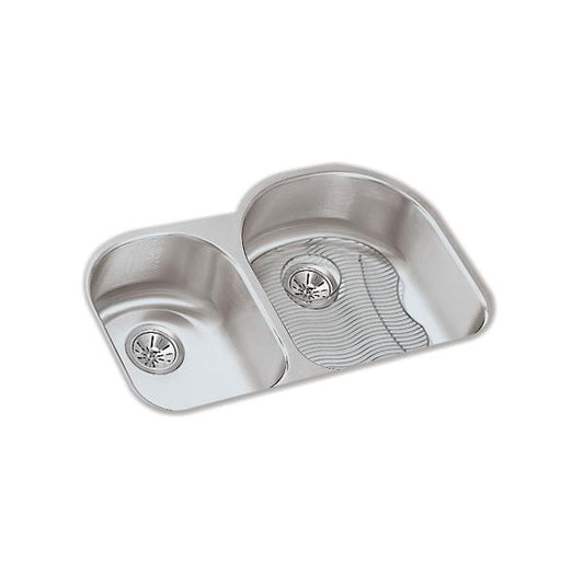 Elkay ELUH3119LDBG Lustertone® Classic Stainless Steel 31-1/4" x 20" x 7-1/2" Offset 40/60 Double Bowl Undermount Sink Kit