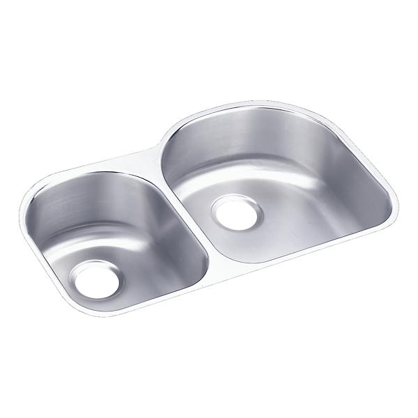 Elkay ELUH3119L Lustertone® Classic Stainless Steel 31-1/4" x 20" x 7-1/2" Offset 40/60 Double Bowl Undermount Sink