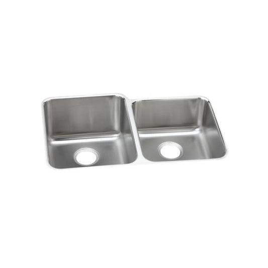 Elkay ELUHAD312055R Lustertone® Classic Stainless Steel, 31-1/4" x 20-1/2" x 5-3/8" Offset Double Bowl Undermount ADA Sink