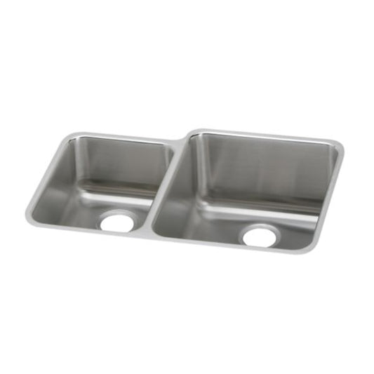 Elkay ELUH3121L Lustertone Classic Stainless Steel 30-3/4" x 21" x 9-7/8" Offset 40/60 Double Bowl Undermount Sink