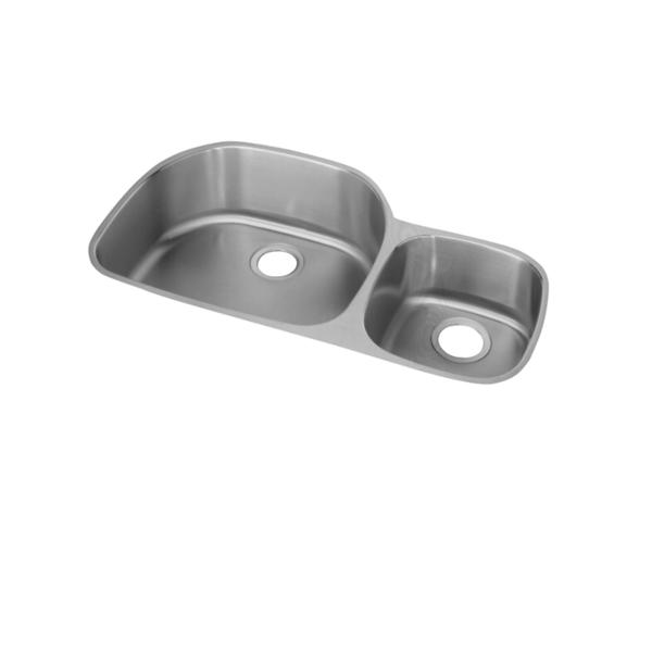 Elkay ELUH362110RDBG Lustertone® Classic Stainless Steel 36-1/4" x 21-1/8" x 10" 60/40 Double Bowl Undermount Sink Kit