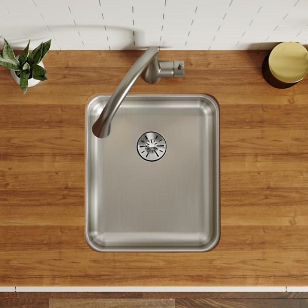 Elkay ELUHAD131655PD Lustertone® Classic Stainless Steel 16" x 18-1/2" x 5-3/8" Single Bowl Undermount ADA Sink with Perfect Drain®