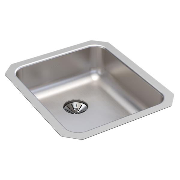Elkay ELUHAD131655PD Lustertone® Classic Stainless Steel 16" x 18-1/2" x 5-3/8" Single Bowl Undermount ADA Sink with Perfect Drain®
