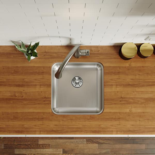 Elkay ELUHAD141455PD Lustertone® Classic Stainless Steel 16-1/2" x 16-1/2" x 5-3/8" Single Bowl Undermount ADA Sink w/Perfect Drain®