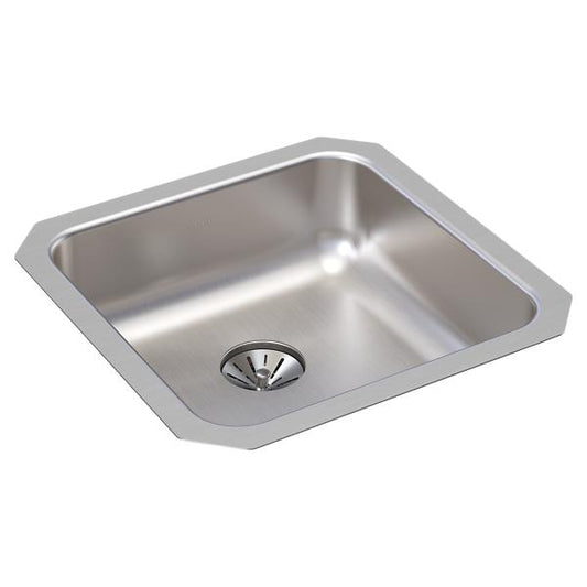 Elkay ELUHAD141455PD Lustertone® Classic Stainless Steel 16-1/2" x 16-1/2" x 5-3/8" Single Bowl Undermount ADA Sink w/Perfect Drain®