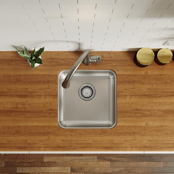 Elkay ELUHAD141455 Lustertone® Classic Stainless Steel 16-1/2" x 16-1/2" x 5-3/8" Single Bowl Undermount ADA Sink