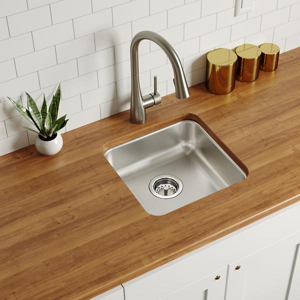 Elkay ELUHAD141455 Lustertone® Classic Stainless Steel 16-1/2" x 16-1/2" x 5-3/8" Single Bowl Undermount ADA Sink