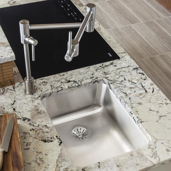 Elkay ELUHAD141855PD Lustertone® Classic Stainless Steel 16-1/2" x 20-1/2" x 5-3/8" Single Bowl Undermount ADA Sink w/Perfect Drain®