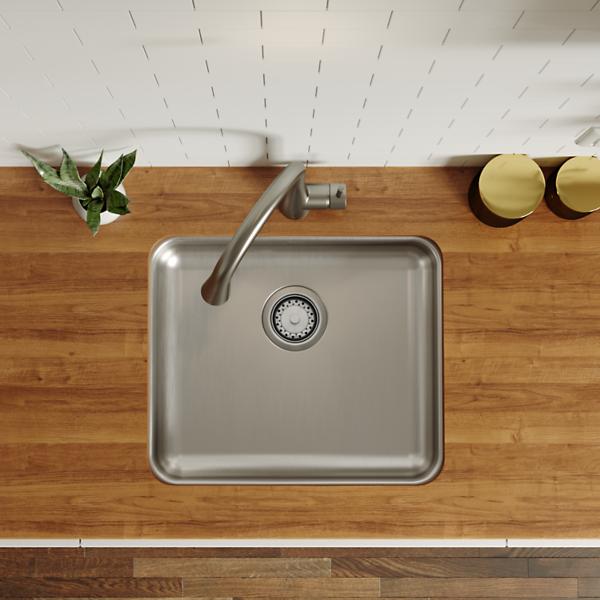 Elkay ELUHAD191645 Lustertone Classic Stainless Steel 21-1/2" x 18-1/2" x 4-3/8" Single Bowl Undermount ADA Sink
